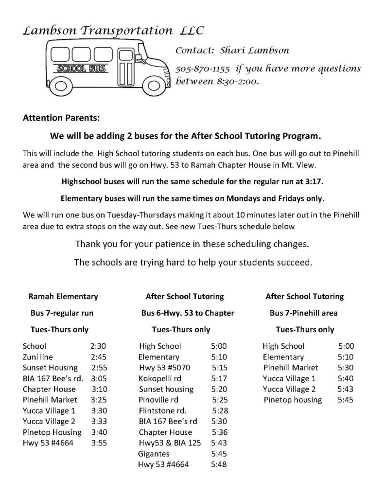 UPDATED afterschool tutoring time changes