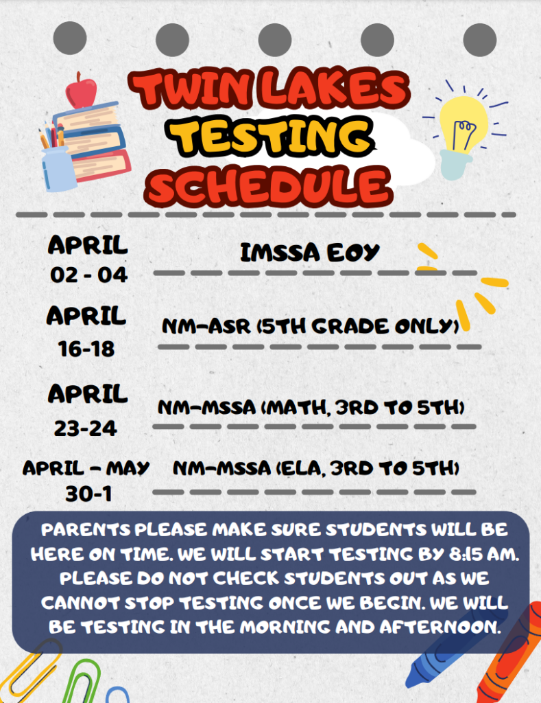 TLE Testing Schedule 1
